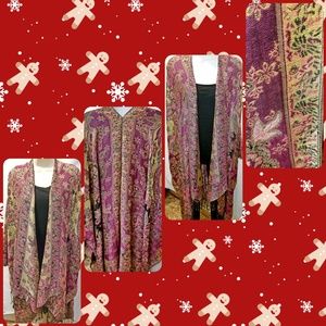 Pashmina and silk kimono jacket. Hand made NWOT